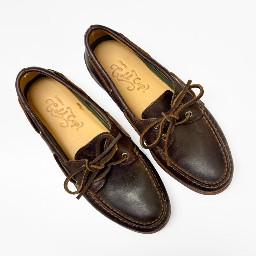Men's Sperry Top Sider 2 Eye Gold Cup Collection Boat Shoes Size 8.5 M Brown - Picture 3 of 14